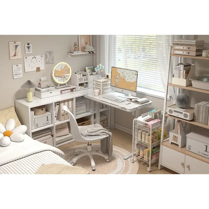 48 Inch Glass Electric Standing Desk with Tempered Glass Top Adjustable Height Sit Stand Workstation for Modern Office