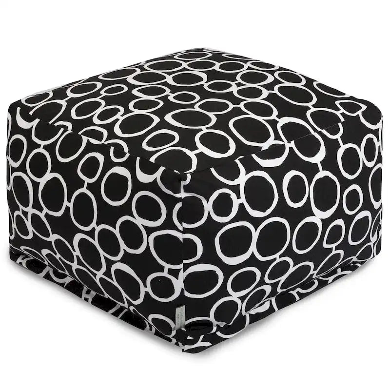 Indoor Fusion Cotton Ottoman Pouf 27 in L x 27 in W x 17 in H