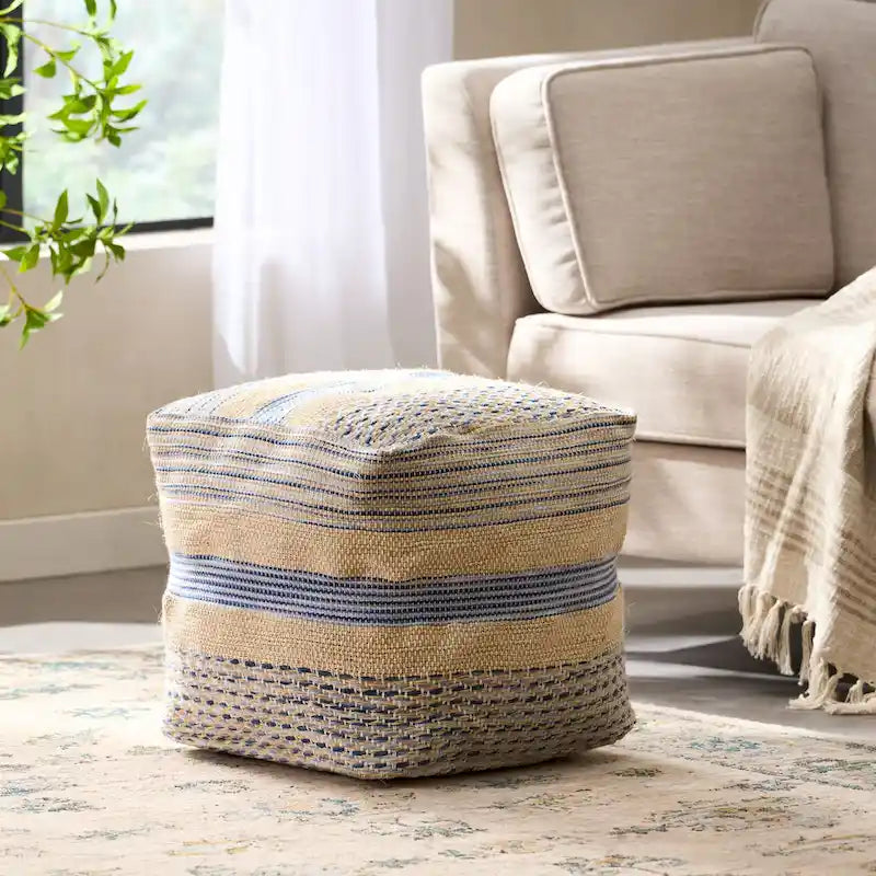Handcrafted Boho Fabric Pouf