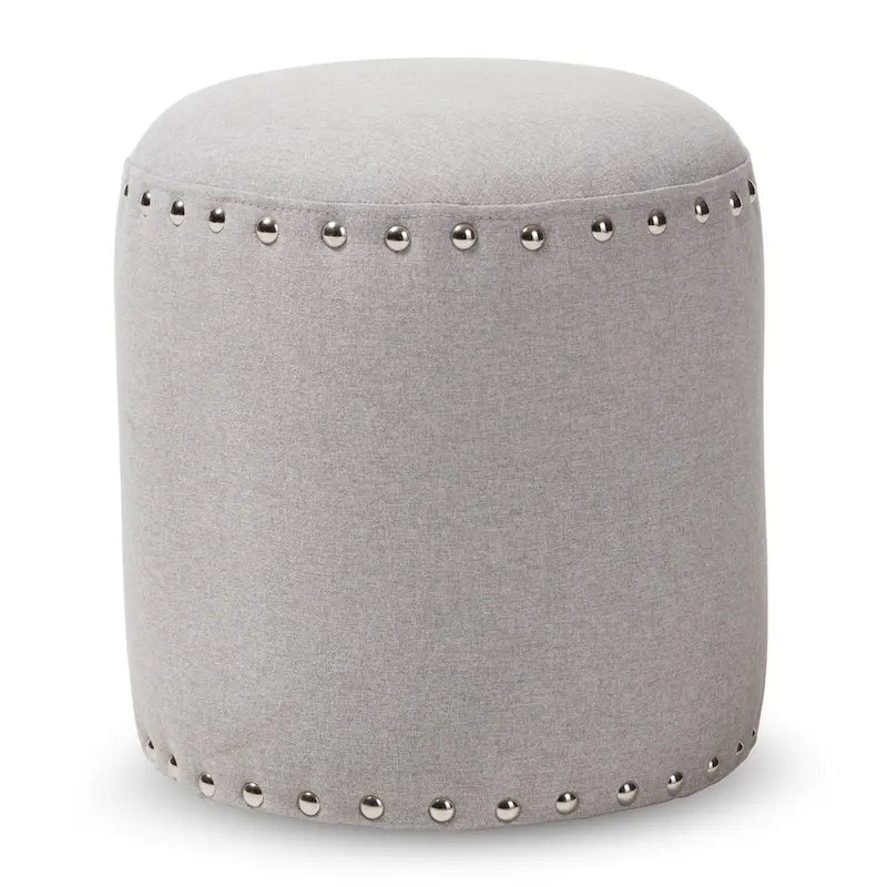 Rosine Modern and Contemporary Fabric Upholstered Nail Trim Ottoman