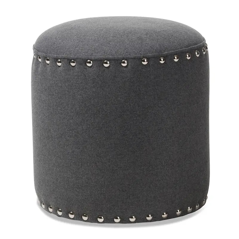 Rosine Modern and Contemporary Fabric Upholstered Nail Trim Ottoman