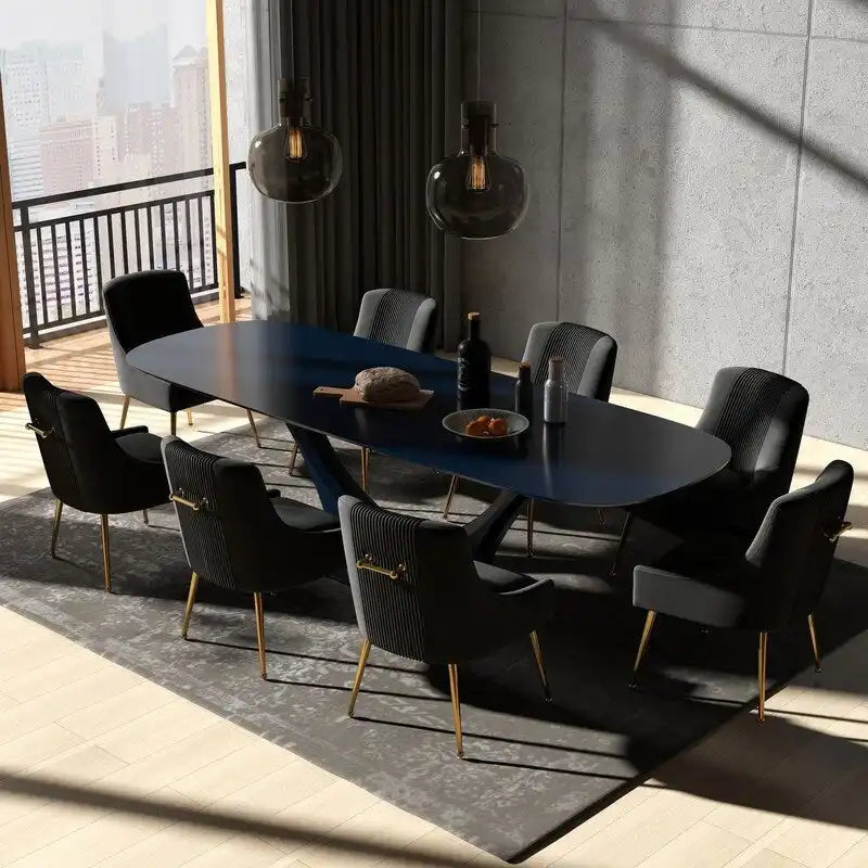 Modern Glam Velvet Dining Chair Set of 8 for Dining Room, Tufted Vanity Chair for Living Room (no table)