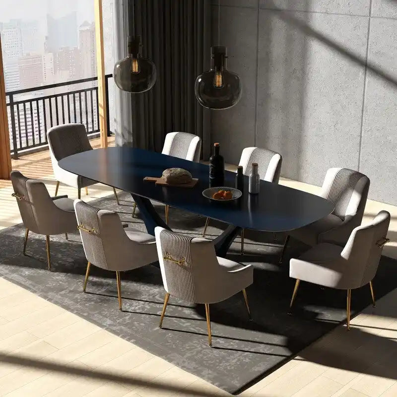 Modern Glam Velvet Dining Chair Set of 8 for Dining Room, Tufted Vanity Chair for Living Room (no table)