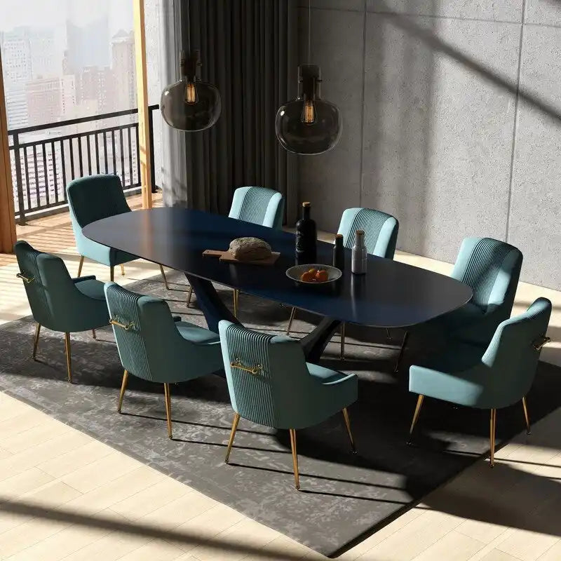 Modern Glam Velvet Dining Chair Set of 8 for Dining Room, Tufted Vanity Chair for Living Room (no table)