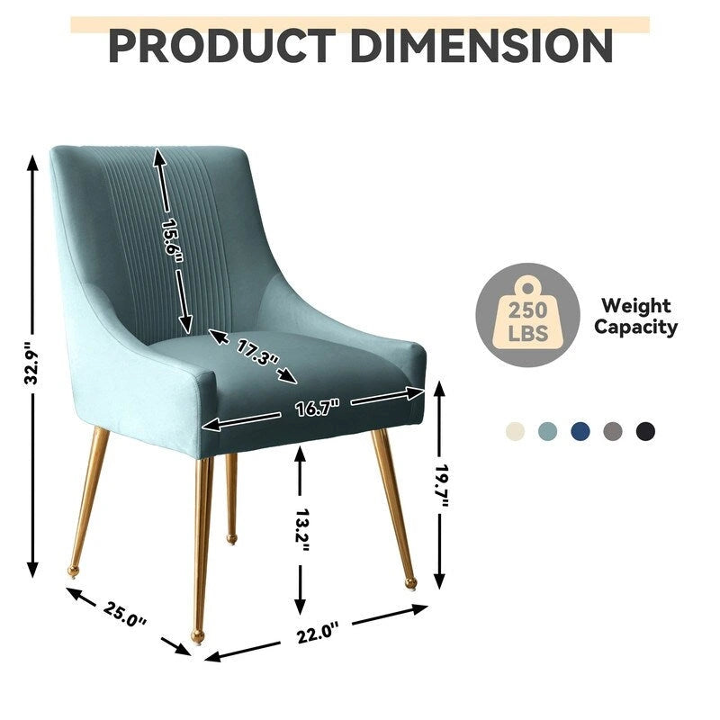 Modern Glam Velvet Dining Chair Set of 8 for Dining Room, Tufted Vanity Chair for Living Room (no table)