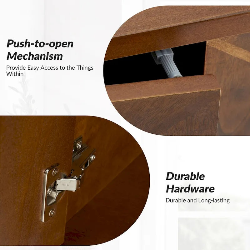 Mid-century 60 Wide Geometric Patterned Sideboard with Adjustable Shelves